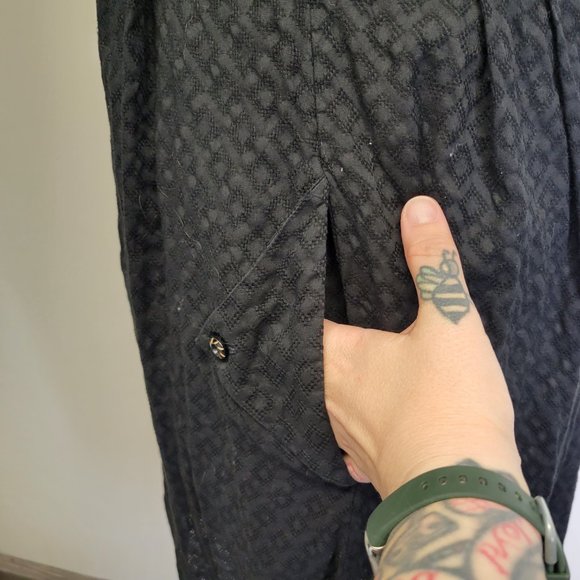 Anthropologie Postmark Womens US 10 Four Corners Shirt Dress Black Cotton Hi-Lo - Picture 9 of 12